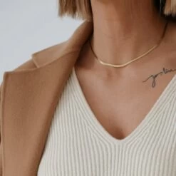 Basic Necklace Snake Gold -Luxury Gear Shop 642db27dccedbc2a5f9a7948c4c66694