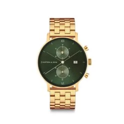 Chrono Small Gold Green Steel