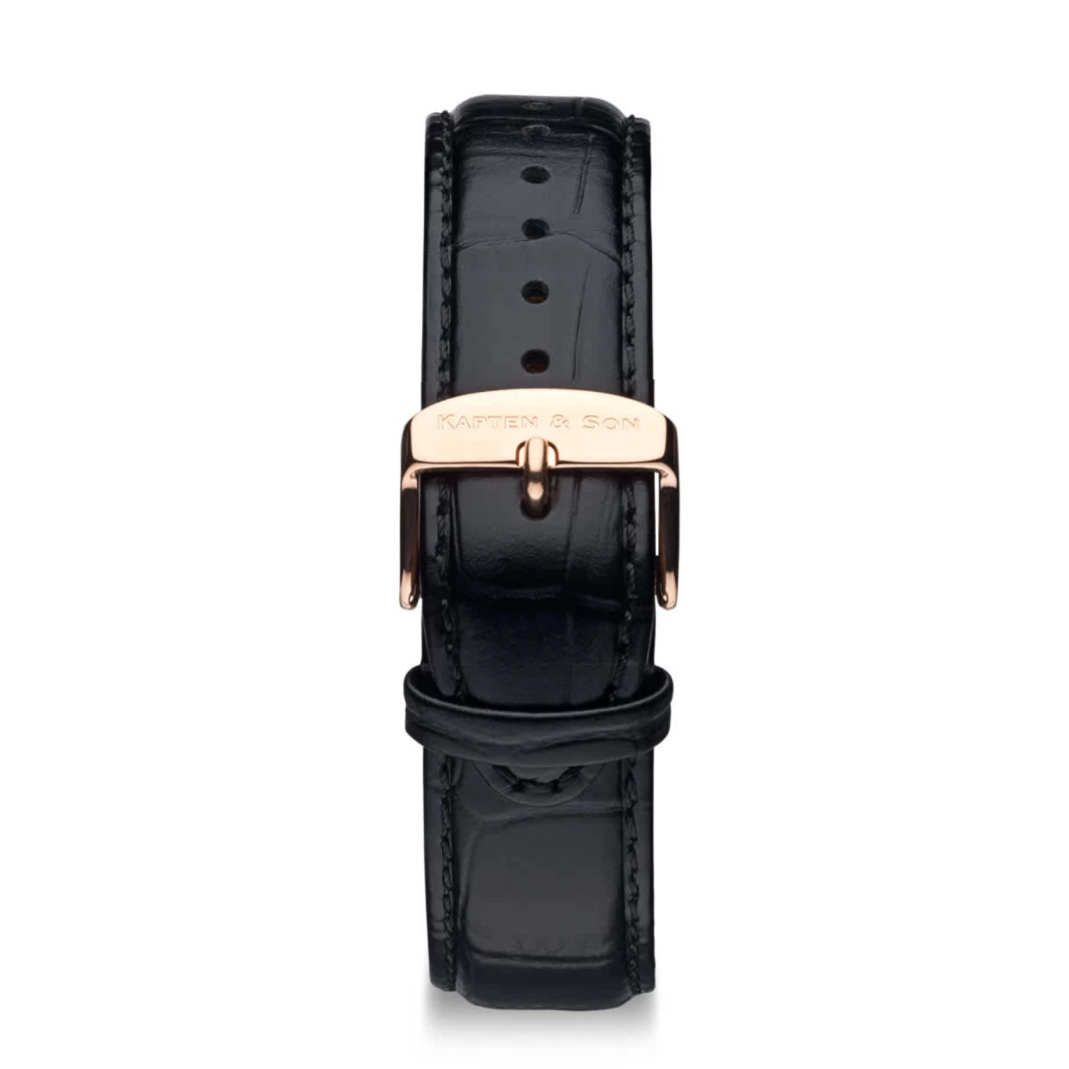 Leather Strap Black Croco Leather Rose Gold 3 Leather Strap Black Croco Leather Rose Gold
