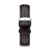 Leather Strap Dark Brown Croco Leather Silver