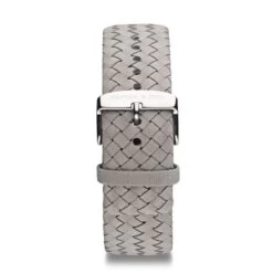Leather Strap Grey Woven Leather Silver
