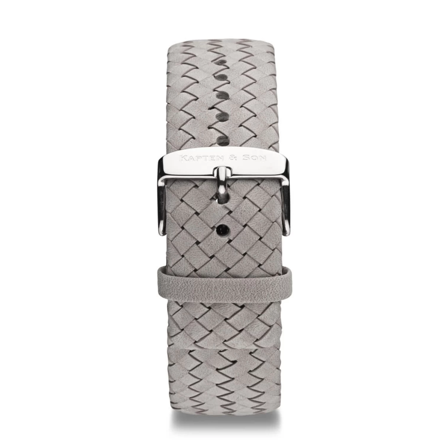 Leather Strap Grey Woven Leather Silver 3 Leather Strap Grey Woven Leather Silver