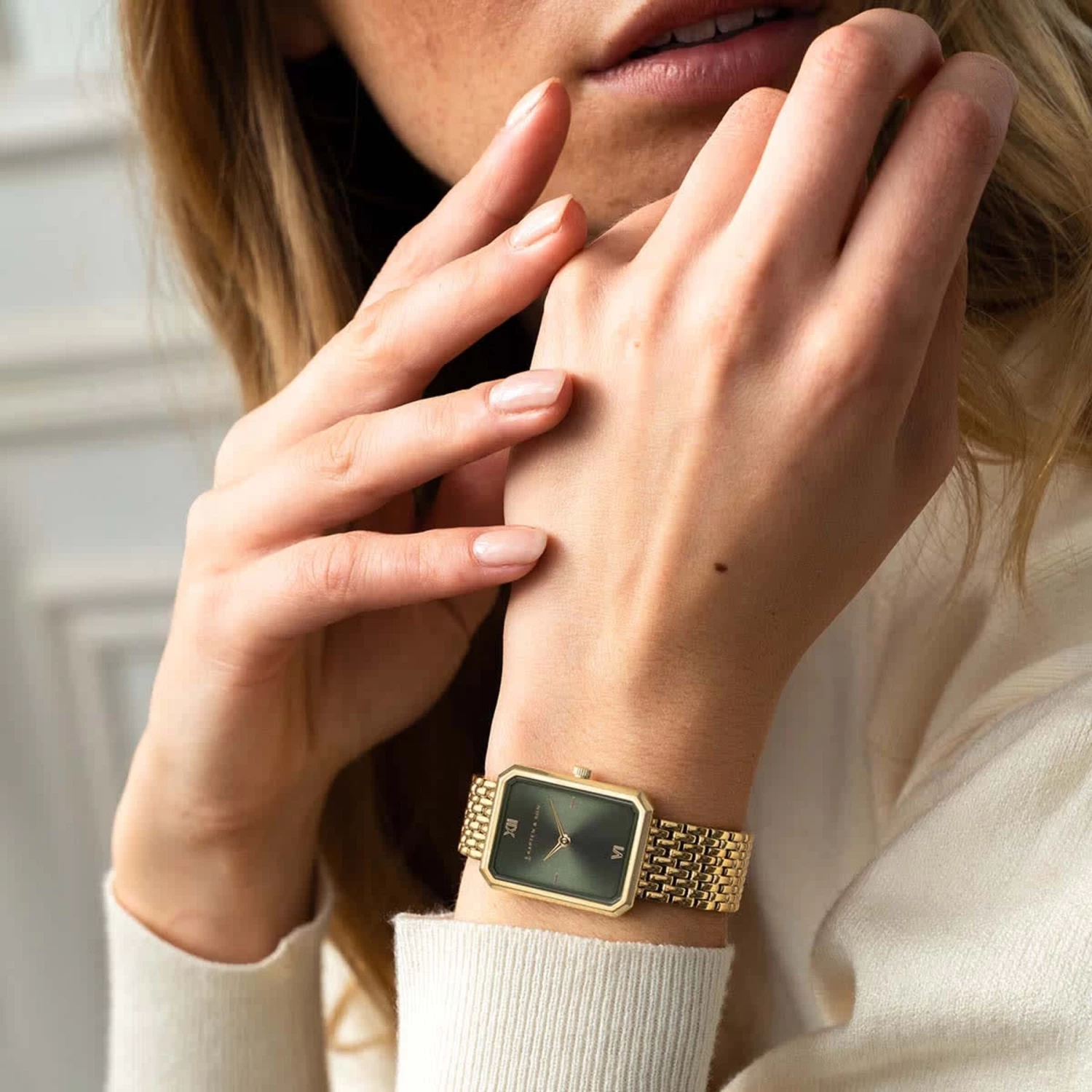 Grace Gold Green Woven Steel 4 Grace Gold Green Woven Steel - Image 2